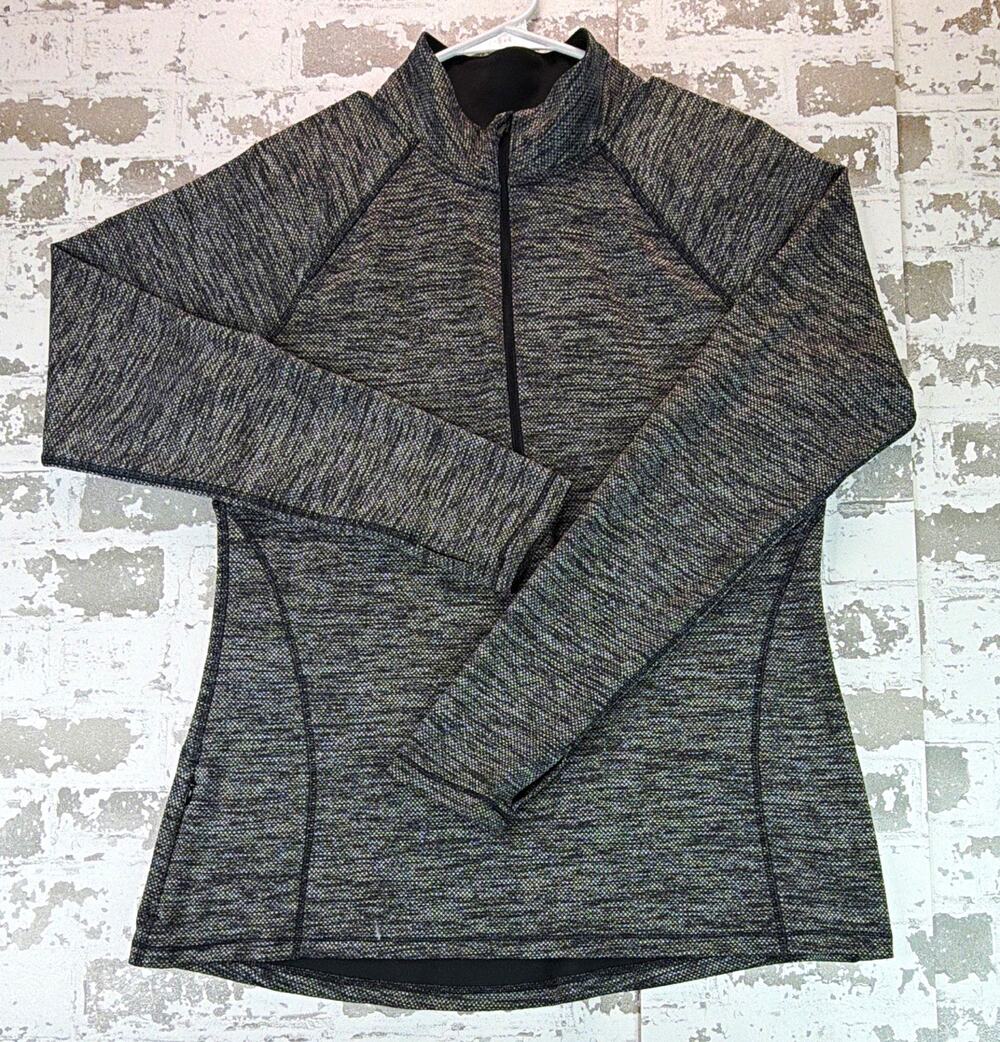 C9 Champion Women’s Heathered Gray 1/4 Zip Mock Neck Pullover L Polyester